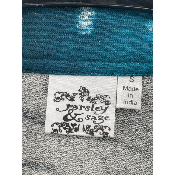 Parsley And Sage Finley Quarter Zip  Pocket Pull Over Sweatshirt Teal Size Small - Picture 5 of 7